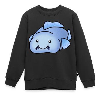 Blue blobfish - Kids Premium Organic Sweatshirt - black - Front - AI Model Kid Female (0cm)