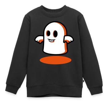 Kleiner Geist um Mitternacht - Gespenst - Kinder Premium Organic Sweatshirt - Schwarz - Vorne - AI Model Kid Female (0cm)