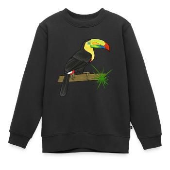 Toucan - Kids Premium Organic Sweatshirt - black - Front - AI Model Kid Female (0cm)