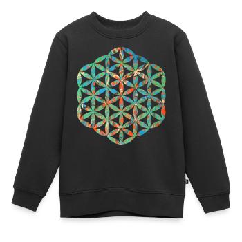 blume des lebens e 4 - Kinder Premium Organic Sweatshirt - Schwarz - Vorne - AI Model Kid Female (0cm)