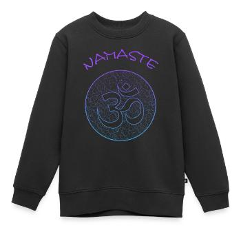 Namaste namaste - Sweat Premium enfant bio - noir - Devant - AI Model Kid Female (0cm)