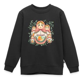 Matroschka Russland Babuschka Puppe - Kinder Premium Organic Sweatshirt - Schwarz - Vorne - AI Model Kid Female (0cm)