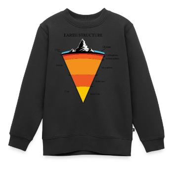 Structure de la terre - structure des couches - Sweat Premium enfant bio - noir - Devant - AI Model Kid Female (0cm)