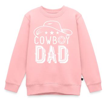 Cowboy papa Amérique Wild West Lasso Cowboys - Sweat Premium enfant bio - rose - Devant - AI Model Kid Female (0cm)