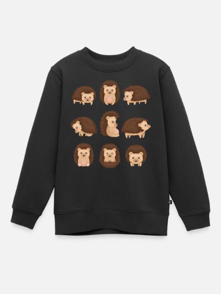 Igel - Kinder Premium Organic Sweatshirt - Schwarz