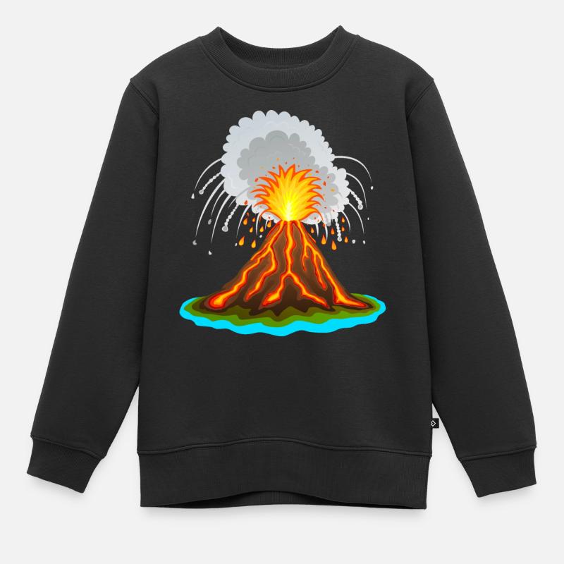 Vulcano, vulcano, vulcano, lava, volcans volcans - Sweat Premium enfant bio - noir
