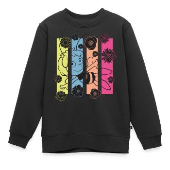 Biene Maja Blumen und Streifen - Kinder Premium Organic Sweatshirt - Schwarz - Vorne - AI Model Kid Female (0cm)