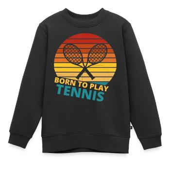 tennis / Tennis / Tennis / Tennis / Tennis jouer - Sweat Premium enfant bio - noir - Devant - AI Model Kid Female (0cm)
