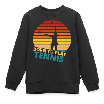 tennis / Tennis / Tennis / Tennis / Tennis jouer - Sweat Premium enfant bio - noir - Devant - AI Model Kid Female (0cm)