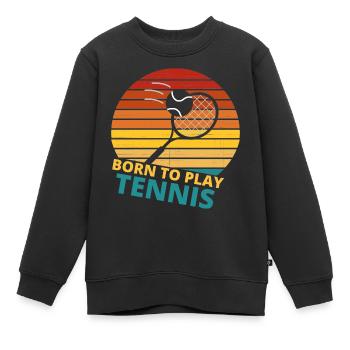 tennis / Tennis / Tennis / Tennis / Tennis jouer - Sweat Premium enfant bio - noir - Devant - AI Model Kid Female (0cm)