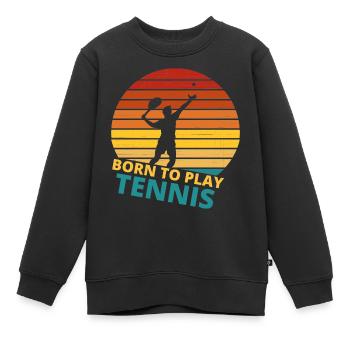 tennis / Tennis / Tennis / Tennis / Tennis jouer - Sweat Premium enfant bio - noir - Devant - AI Model Kid Female (0cm)
