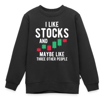 Bourse - Sweat Premium enfant bio - noir - Devant - AI Model Kid Female (0cm)