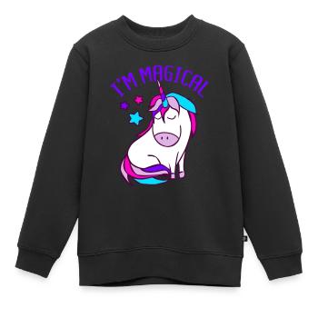 Einhorn Einhörner Magie - Kinder Premium Organic Sweatshirt - Schwarz - Vorne - AI Model Kid Female (0cm)
