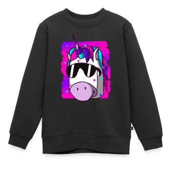 Licorne - Sweat Premium enfant bio - noir - Devant - AI Model Kid Female (0cm)