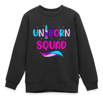 Einhorn Einhörner Gruppe - Kinder Premium Organic Sweatshirt - Schwarz - Vorne - AI Model Kid Female (0cm)