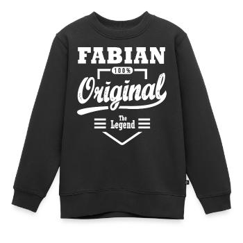 Fabian original personalisiertes Geschenk Vorname fabian - Kinder Premium Organic Sweatshirt - Schwarz - Vorne - AI Model Kid Female (0cm)