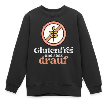 Glutenfrei und stolz drauf - Gluten frei Geschenk - Kinder Premium Organic Sweatshirt - Schwarz - Vorne - AI Model Kid Female (0cm)