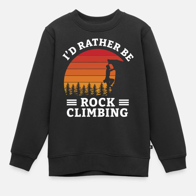 Boulder Klettern Bergsteigen Felsklettern Geschenk - Kinder Premium Organic Sweatshirt - Schwarz