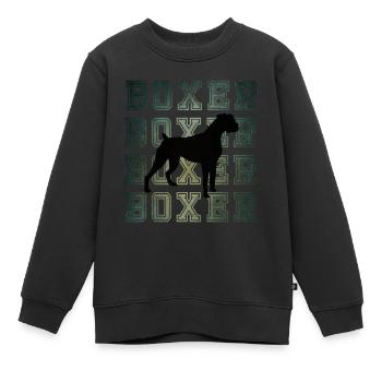 Disko Retro Boxer Hund - Kinder Premium Organic Sweatshirt - Schwarz - Vorne - AI Model Kid Female (0cm)