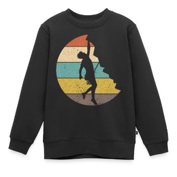 Klettern Climbing Bergsteigen Kletterwand - Kinder Premium Organic Sweatshirt - Schwarz - Vorne - AI Model Kid Female (0cm)