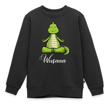 Auszeit Durchatmen Wusaaa Drache - Kinder Premium Organic Sweatshirt - Schwarz - Vorne - AI Model Kid Female (0cm)