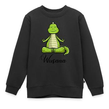 Auszeit Durchatmen Wusaaa Drache - Kinder Premium Organic Sweatshirt - Schwarz - Vorne - AI Model Kid Female (0cm)