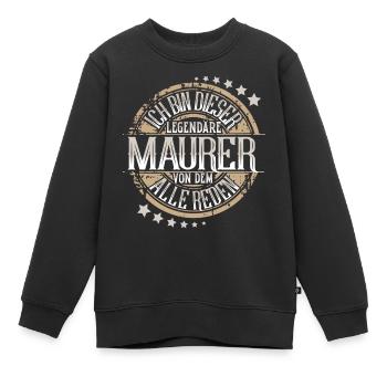 Maurer - Kinder Premium Organic Sweatshirt - Schwarz - Vorne - AI Model Kid Female (0cm)