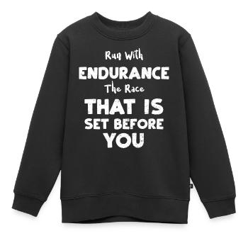 Courez avec endurance La course qui... - Sweat Premium enfant bio - noir - Devant - AI Model Kid Female (0cm)