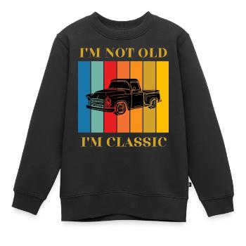 Klassiker Muscle Car Retro Design - Kinder Premium Organic Sweatshirt - Schwarz - Vorne - AI Model Kid Female (0cm)