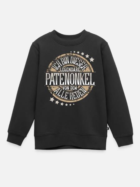 Patenonkel - Kinder Premium Organic Sweatshirt - Schwarz