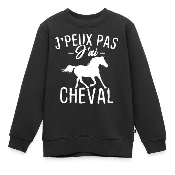 Ich habe sie nicht, ich habe Pferd - Kinder Premium Organic Sweatshirt - Schwarz - Vorne - AI Model Kid Female (0cm)