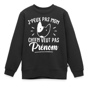 Ich kann nicht mein Hund will keinen Vornamen - Kinder Premium Organic Sweatshirt - Schwarz - Vorne - AI Model Kid Female (0cm)