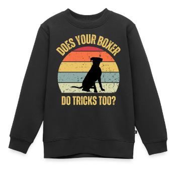 Macht dein Boxer auch Tricks - Kinder Premium Organic Sweatshirt - Schwarz - Vorne - AI Model Kid Female (0cm)