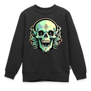 Crâne - Sweat Premium enfant bio - noir - Devant - AI Model Kid Female (0cm)