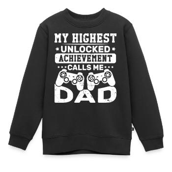 Meine höchste offene Errungenschaft nennt mich Vater - Kinder Premium Organic Sweatshirt - Schwarz - Vorne - AI Model Kid Female (0cm)
