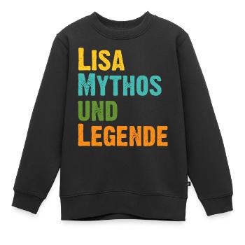 Mythos Lisa die Legende Vorname Lisa - Kinder Premium Organic Sweatshirt - Schwarz - Vorne - AI Model Kid Female (0cm)