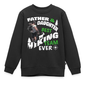 Wandern Berge stolzer Papa Tochter Team Vatertag - Kinder Premium Organic Sweatshirt - Schwarz - Vorne - AI Model Kid Female (0cm)