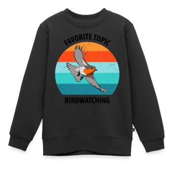 Bird Watching Bird Watching Birding Bird - Kids Premium Organic Sweatshirt - black - Front - AI Model Kid Female (0cm)