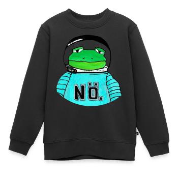 Frosch - Nö. Illustration Weltall Raumfahrer bunt - Kinder Premium Organic Sweatshirt - Schwarz - Vorne - AI Model Kid Female (0cm)