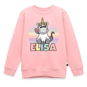 Elisa Einhorn Name - Kinder Premium Organic Sweatshirt - Rosa - Vorne - AI Model Kid Female (0cm)