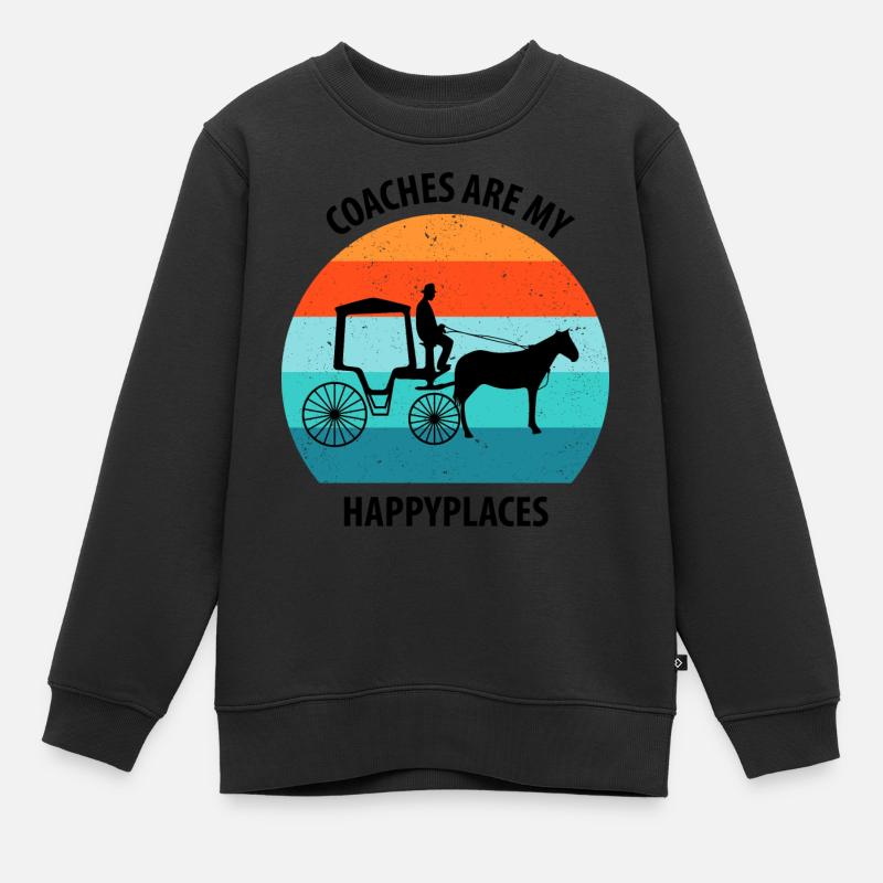 Calèche de cocher Calèche tirée par des chevaux Calèche - Sweat Premium enfant bio - noir