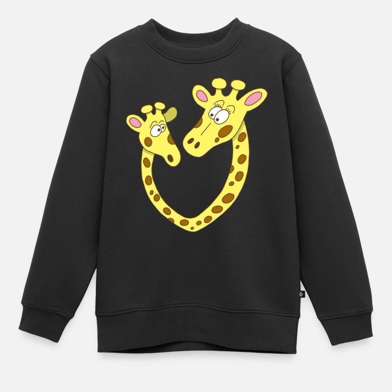Coeur de girafe - Sweat Premium enfant bio - noir