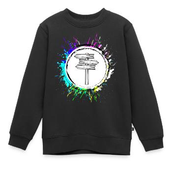 Wegweiser Reisen - Kinder Premium Organic Sweatshirt - Schwarz - Vorne - AI Model Kid Female (0cm)