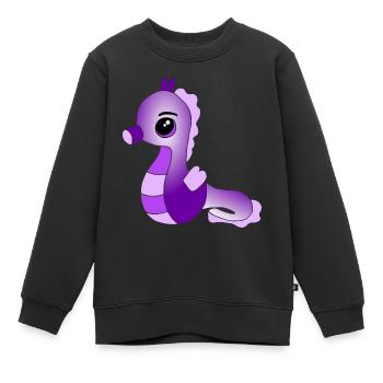 Knuffiges Seepferdchen - Kinder Premium Organic Sweatshirt - Schwarz - Vorne - AI Model Kid Female (0cm)