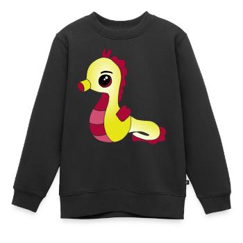Knuffiges Seepferdchen - Kinder Premium Organic Sweatshirt - Schwarz - Vorne - AI Model Kid Female (0cm)