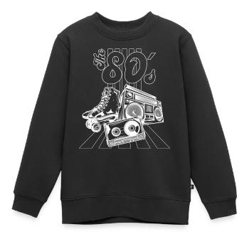 80er Nostalgie Boombox Sneaker - Kinder Premium Organic Sweatshirt - Schwarz - Vorne - AI Model Kid Female (0cm)