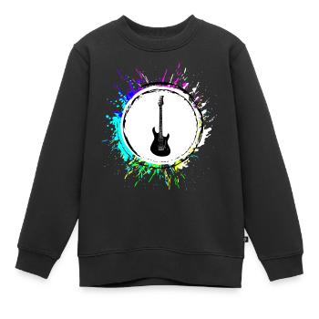 Symbole de guitare - Sweat Premium enfant bio - noir - Devant - AI Model Kid Female (0cm)