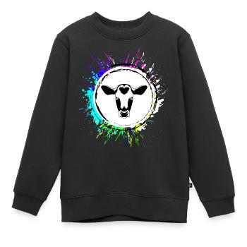 Kuh Kopf - Kinder Premium Organic Sweatshirt - Schwarz - Vorne - AI Model Kid Female (0cm)