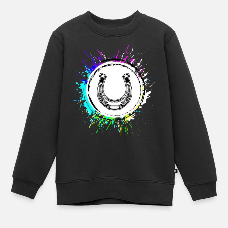 Icône en fer à cheval - Sweat Premium enfant bio - noir