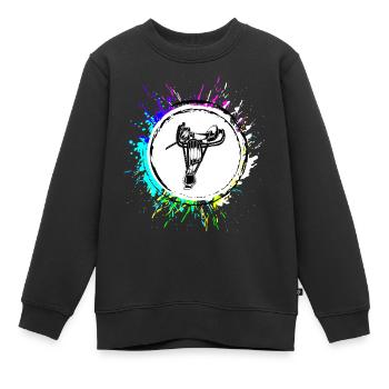 Sattel Symbol - Kinder Premium Organic Sweatshirt - Schwarz - Vorne - AI Model Kid Female (0cm)